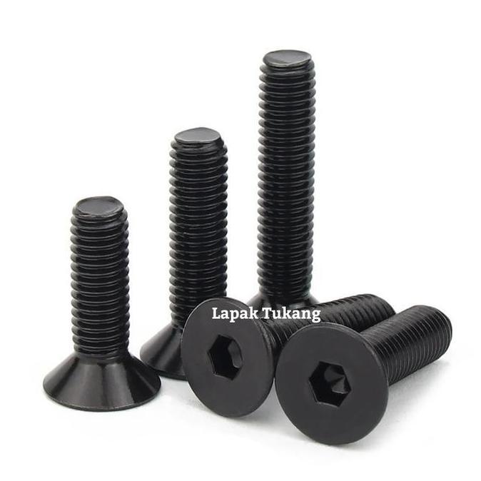10Pcs Black Stainless Baut L Jf M3X4 M3X5 M3X6 M3X8 M3X10 M3X12 Baut Hitam 304 M 3 Countersunk Hemat