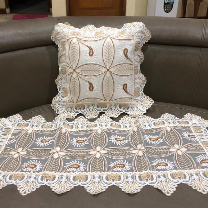 Sarung bantal kursi bordir set impor
