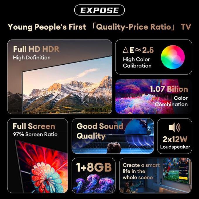 Sale ExposeFull Hd Netflix Android Tv 43 Inch Smart Tv Televisi Led Tv Wifi Televisi 2 Tahun Garansi