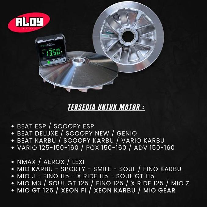 PULLEY SET -RUMAH ROLLER CUSTOM BUBUT DRAJAT + KEROK JALUR PART ORINAL PULI - PULLY VARIO KZR NMAX 2