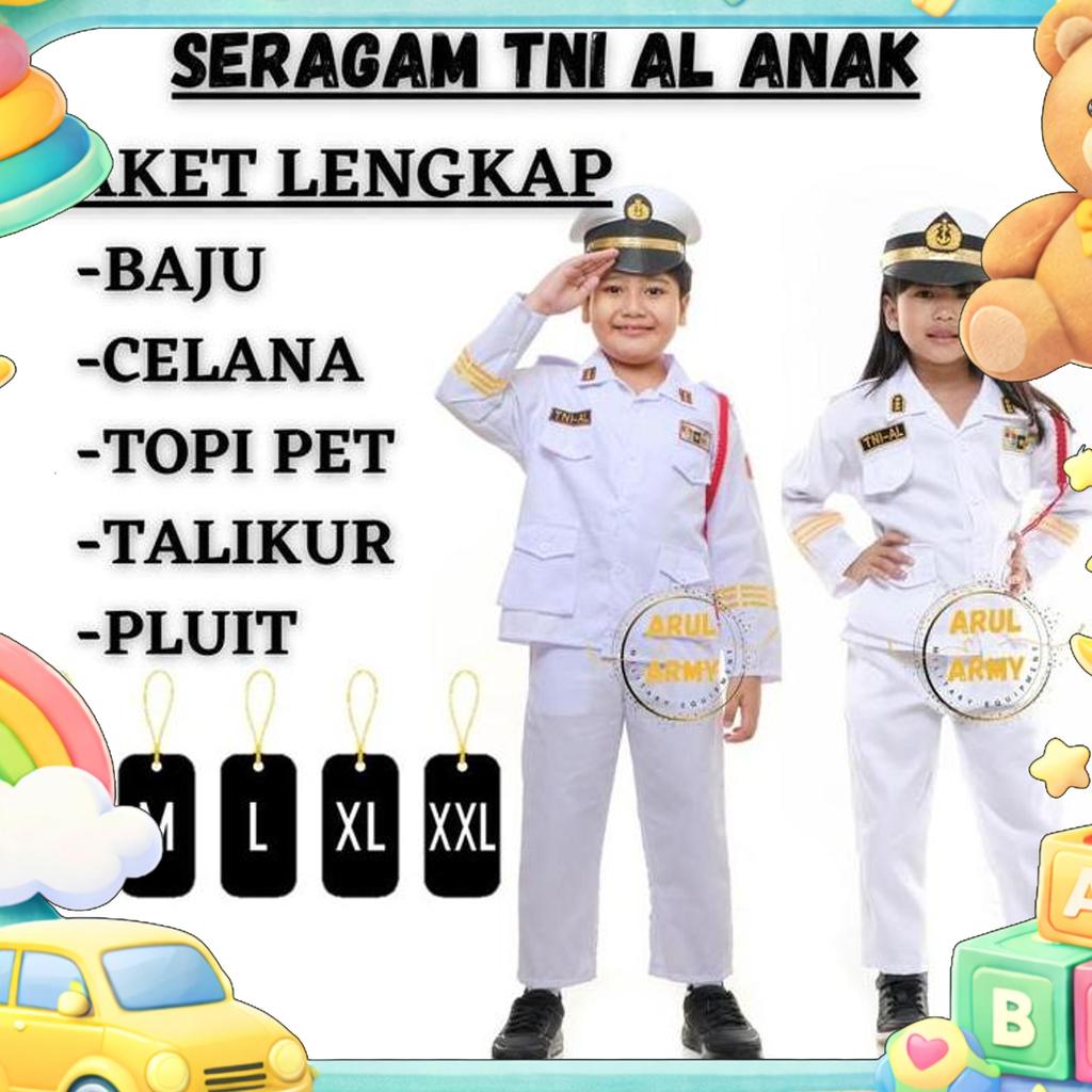 Baju Seragam Tni Al Anak Setelan Tni Angkatan Laut Anak Tk Paud Sokolah Tni Al Ad Au Anak Kostum Pro