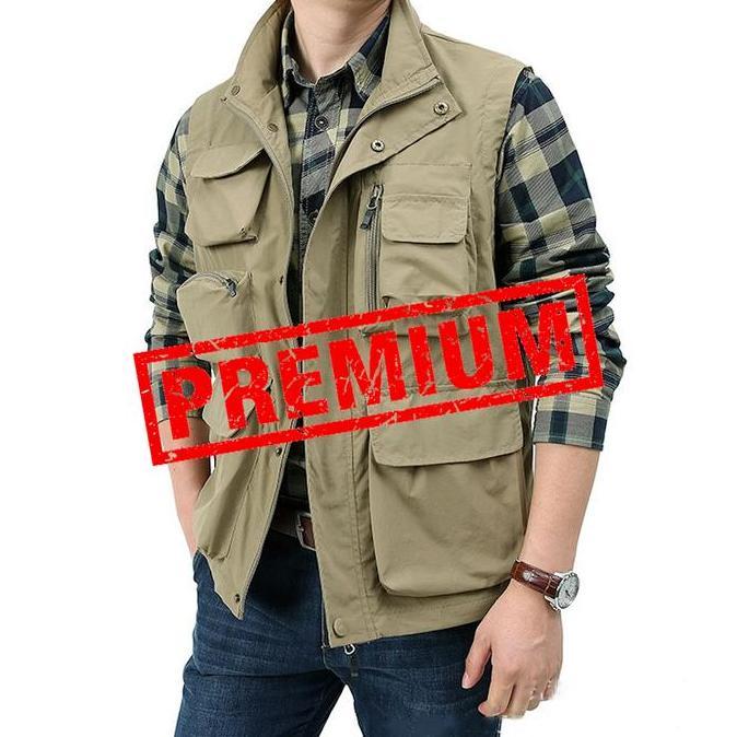 NEW ROMPI PARASUT JAKET MOTOR ROMPI OUTDOOR VEST TACTICAL LAPANGAN PRIA ORI