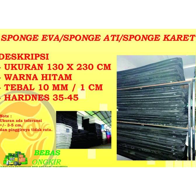 SPONGE KARET ATI EVA SPONGE LEMBARAN HITAM TEBAL 10 MM