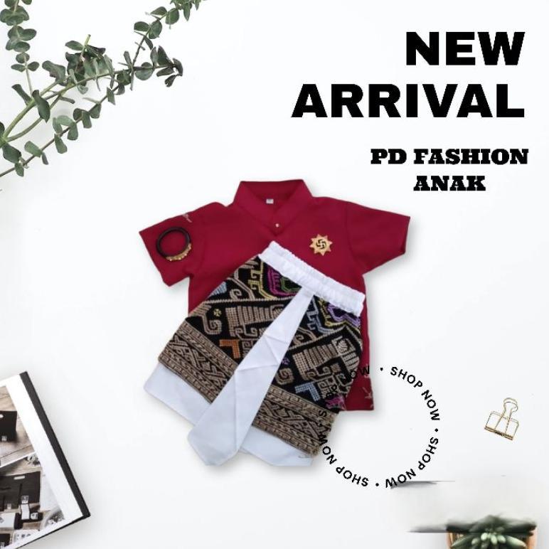 Best Seller Setelan Baju Adat Tradisional Anak Laki | Set Umur 3-9 Tahun ( Ples Udeng Atau Blangkon 