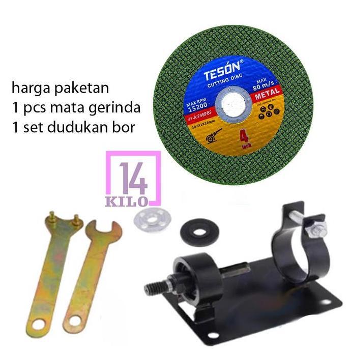 GIVICIL dudukan mesin bor listrik jadi gerinda tangan bonus 1 pcs mata gerinda pemotong besi