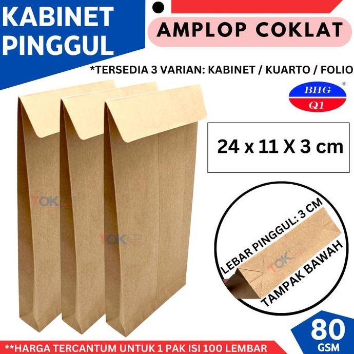 Amplop Coklat Kabinet PINGGUL 11x24Cm isi 100lbr