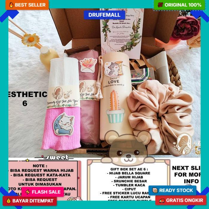 Hampers Hijab Premium / Hampers Hijab Gift Box / Hampers Cewek Ulang Tahun / Hampers Cewek Aesthetic