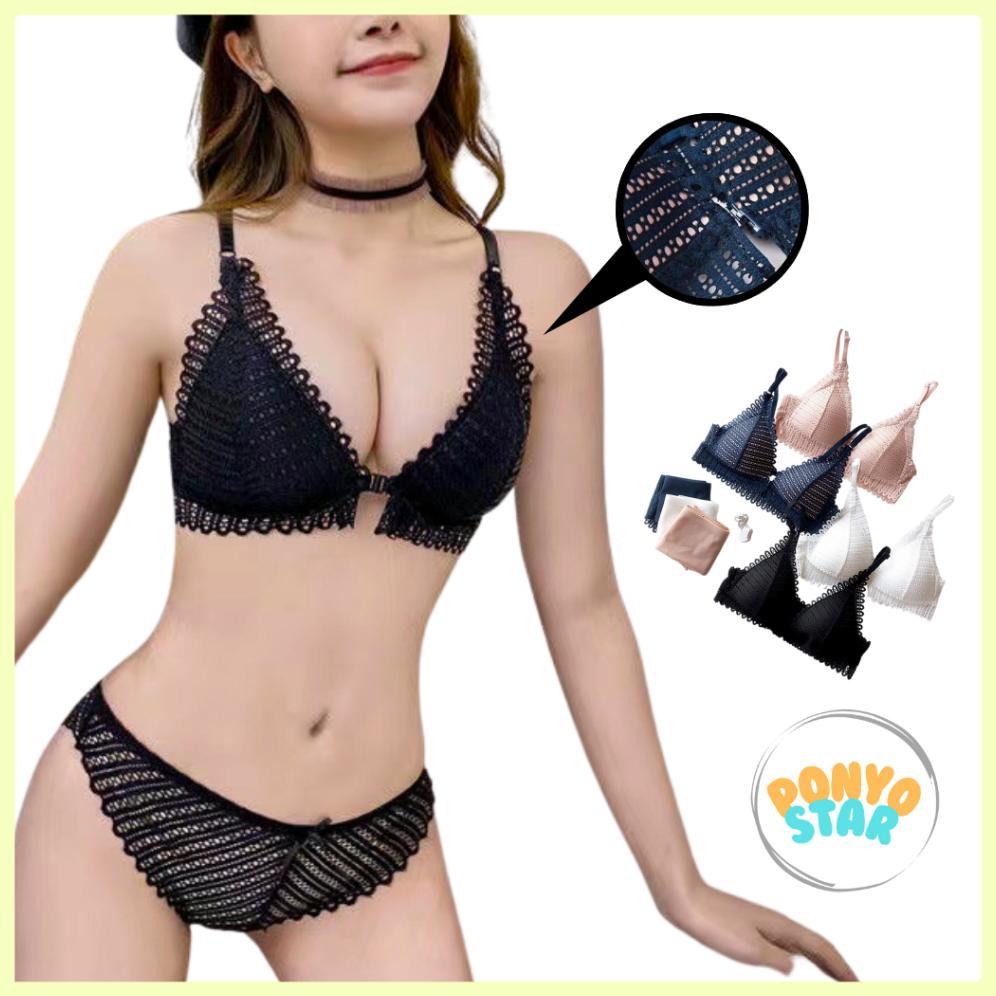 exclusive 237 bra premium kancing depan front open bh wanita cup lembut brokat renda lace sexy hot s