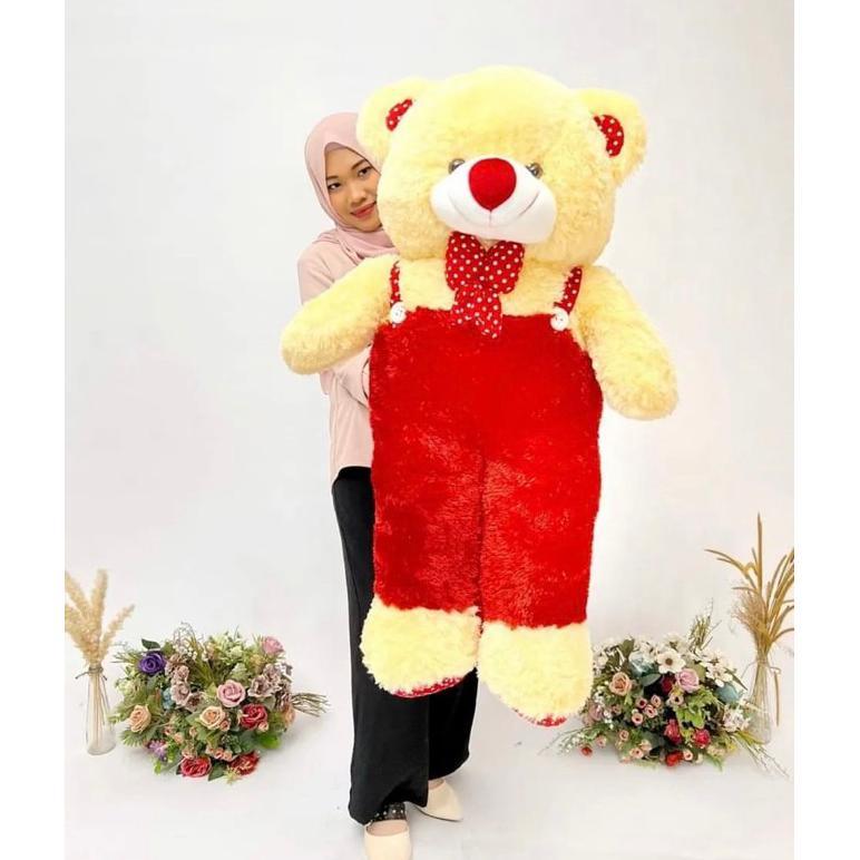 Premium Boneka Beruang Panda Jumbo Besar 1.2 Meter Dan Boba Jumbo Led Lampu Label Sni