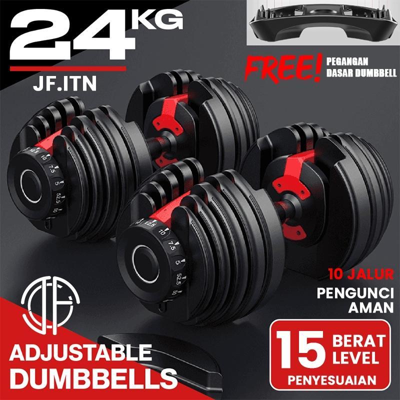 Adjustable Dumbell Barbell 2.5-24 Kg Dumbell Barbel Fitness Alat Fitness Set Peralatan