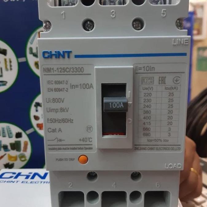 TERLARIS BREAKER 100 A CHINT / MCCB 100 AMPERE CHINT