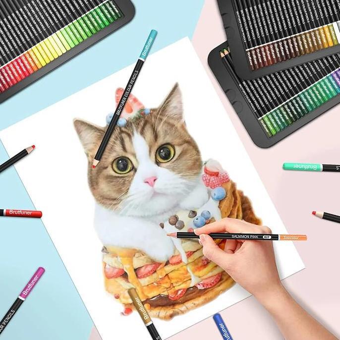 Brutfuner 120 colors Professional Oil Color Square Pencils Set TINBOX MS