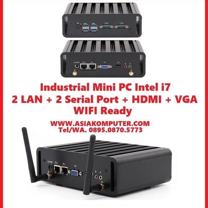 Industrial Mini PC i7 Dual LAN Dual Serial HDMI VGA Comm Port Fanless