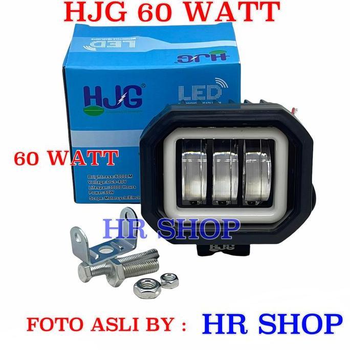 Lampu Daymaker Mini Kotak 3 Mata Lensa 6D 60watt HJG Lampu Tembak Cree