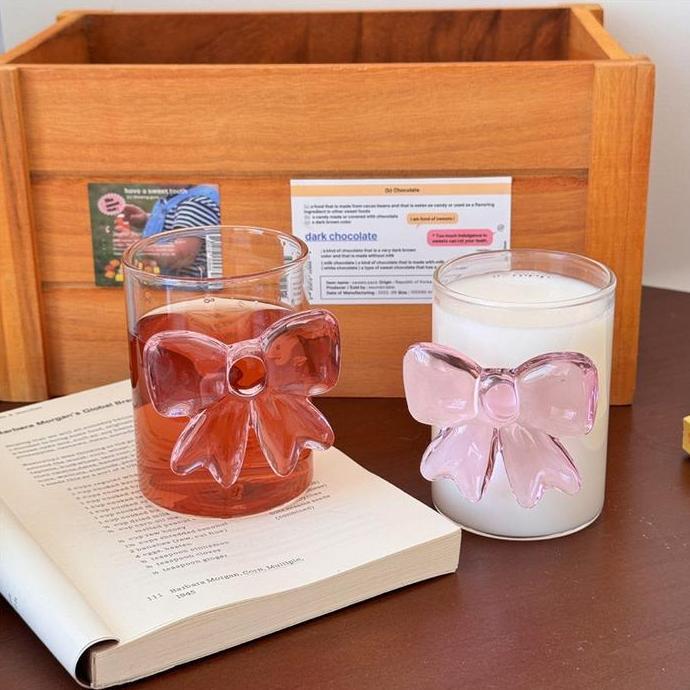 Gelas Pita Kupu-Kupu Besar 3D Merah Muda - Mug Kopi Rumah Busur Lucu Allshop