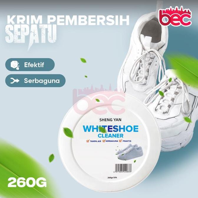 Krim Pembersih Sepatu + Spons Sheng Yan / Krim Pemutih Sepatu / White Shoe Cleaner 120G & 260G Allsh