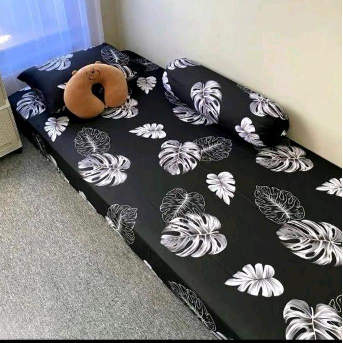 TERLARIS SPREI MOTIF BUNGA MONSTERA / JANDA BOLONG SPREI MOTIF KEMBANG KEMBANG SPREI AESTHETIC BANTA