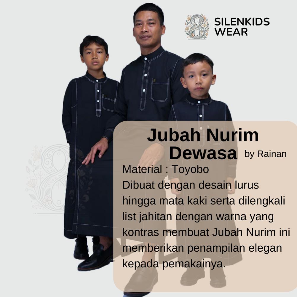 TERMURAH SILEN KIDS Jubah Pria Slimfit Nurim by Rainan Ori Gamis Pria bahan Katun Premium Adem Nyama
