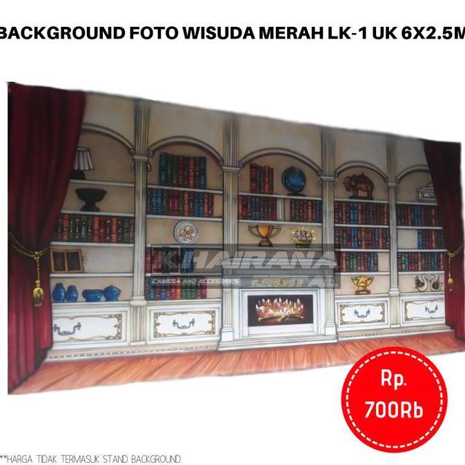 HARGA DISC - Background Backdrop Layar Foto Wisuda gorden merah rak Besar 6mx2.5m