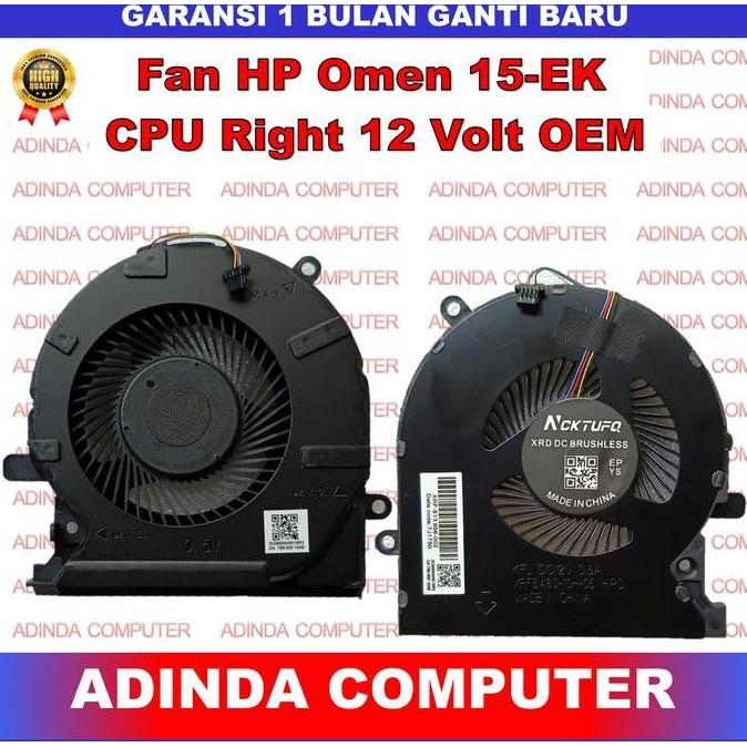 Fan HP Omen 15-EK 15-ek0044tx 15-ek0045tx 15-ek0105tx 12 Volt Sepasang OEM