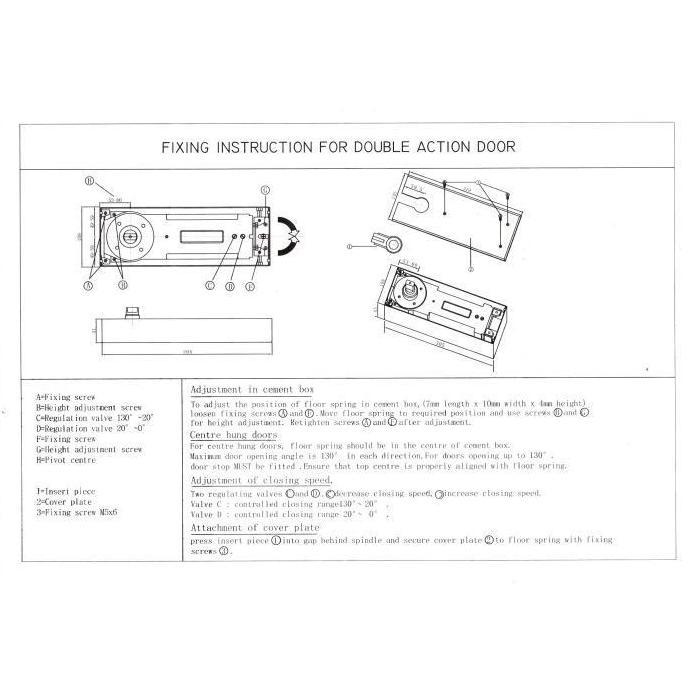 Floor Hinge OMGE FHM 84 Body Only Engsel Pintu Lantai FHM84 OMGE Hinge