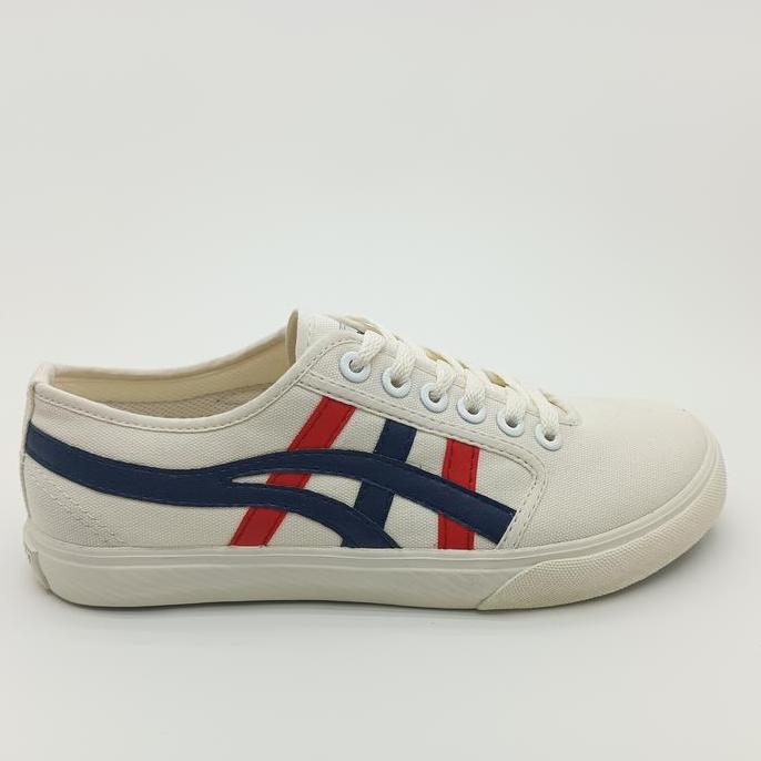 Sepatu Dragonfly Alpha Putih Biru / Sepatu Dragonfly Alpha White Blue Black Karet Casual Shoes