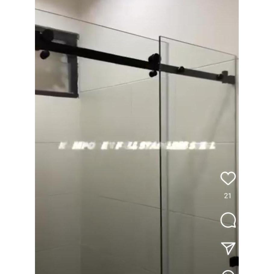 SLIDING SHOWER GLASS DEKKSON SS02 ACC MATT BLACK Single Door Accessory Only Complete Glass Sliding H