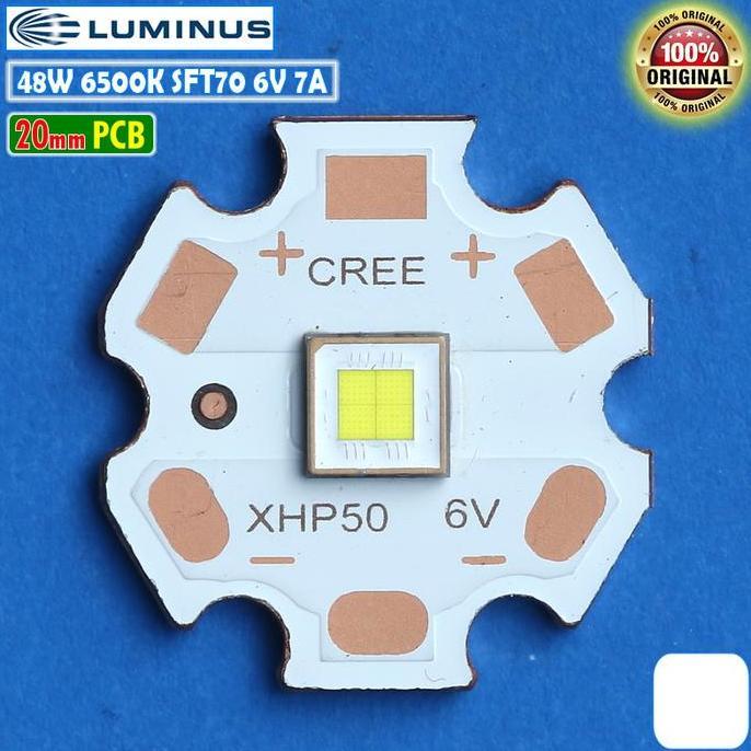TERMURAH - Luminus 48W 20mm SFT70 Putih 6500K SFT-70 6V Mata LED Senter Tembak 7A
