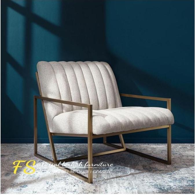 Terlaris Sofa Singel Modern Besi Gold,Sofa Santai Besi Hollow Wing Chair New