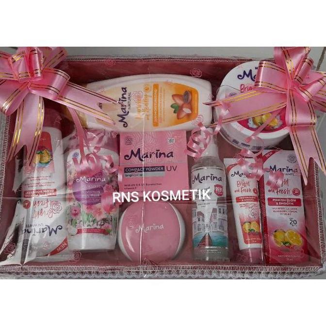 Marina Paket Kosmetik / Paket Seserahan/Paket Hantaran Nikah/Paket Hadiah Bingkisan Set Lengkap