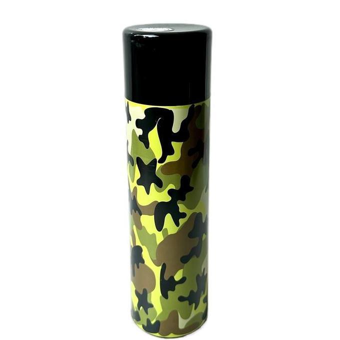 Herevin botol thermos vacuum flask kaca beling 410 ml motif army tahan panas dan dingin