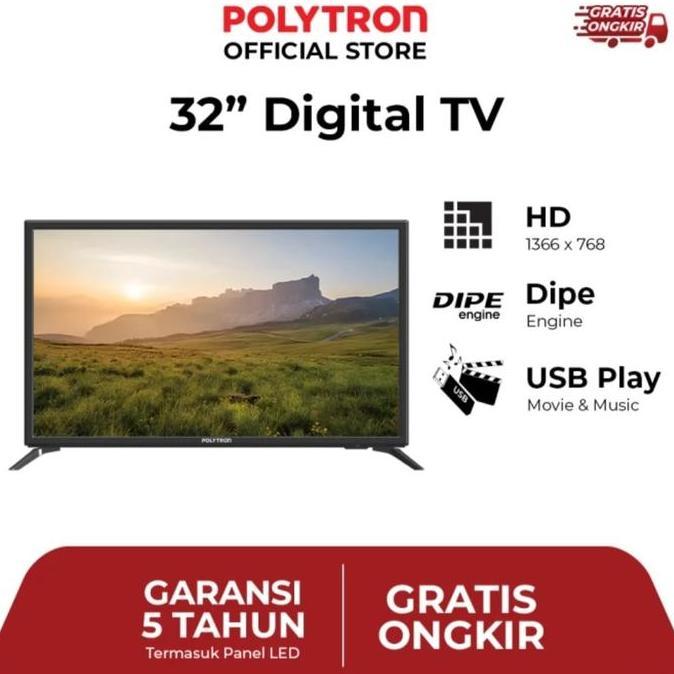 Terlaris Tv Led Polytron 32 Inch Digital Led Tv Polytron 32V Tv Led Polytron 32 Inch 32 V Tv Polytro