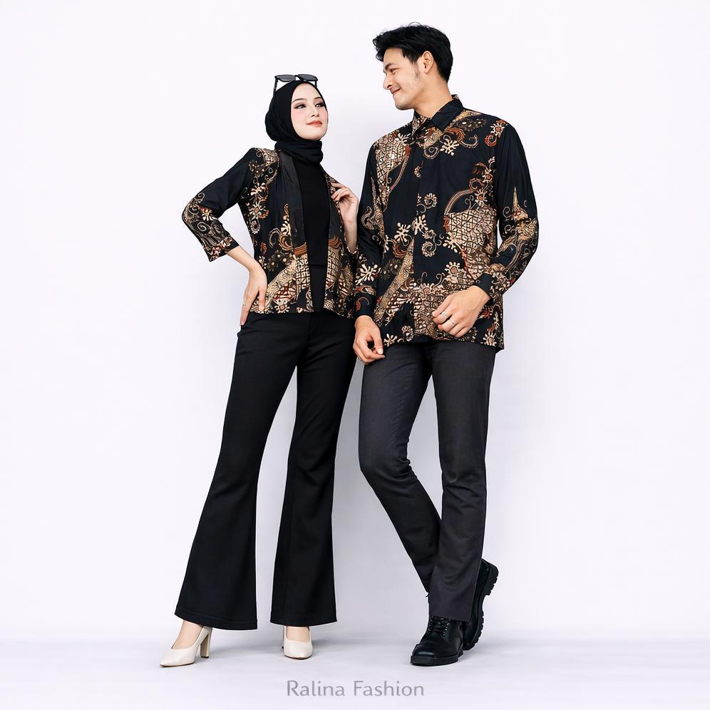 Gratong Couple Batik Modern Premium | Kemeja Batik Pria & Blazer Wanita | Baju Couple Pesta Kondanga