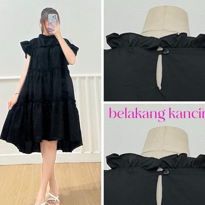 Ortwo - Zrd Fashion Dress Wanita / Dolly Dress / Dress Rempel Terbaru / Dress Susun Wanita / Dress L