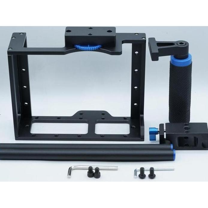 BAMI C1 Kamera DSLR Camera Rig Stabilizer Cage Kit DSLR Black Aluminum DSLR Camera Cage With 15mm Ro