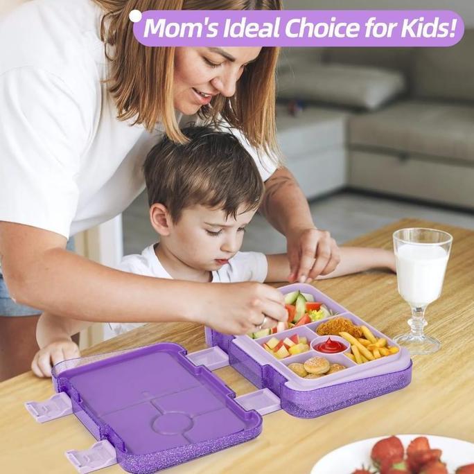 Kotak Makan Bento Glitter Shimmer/Bento Lunch Box Ukuran Besar Mewah