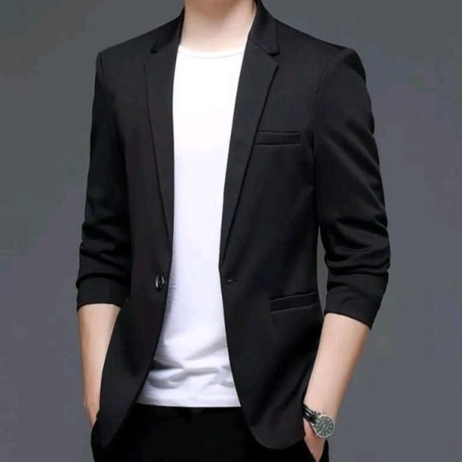 Jas Hitam Remaja-Jas Blazer Pria-Jas Pria Slimfit-Jas Kasual Pria Baru