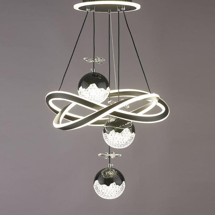 Lampu Hias Gantung Ruang Tamu 3 Warna / Lampu Gantung Bola Ring  / Lampu Gantung