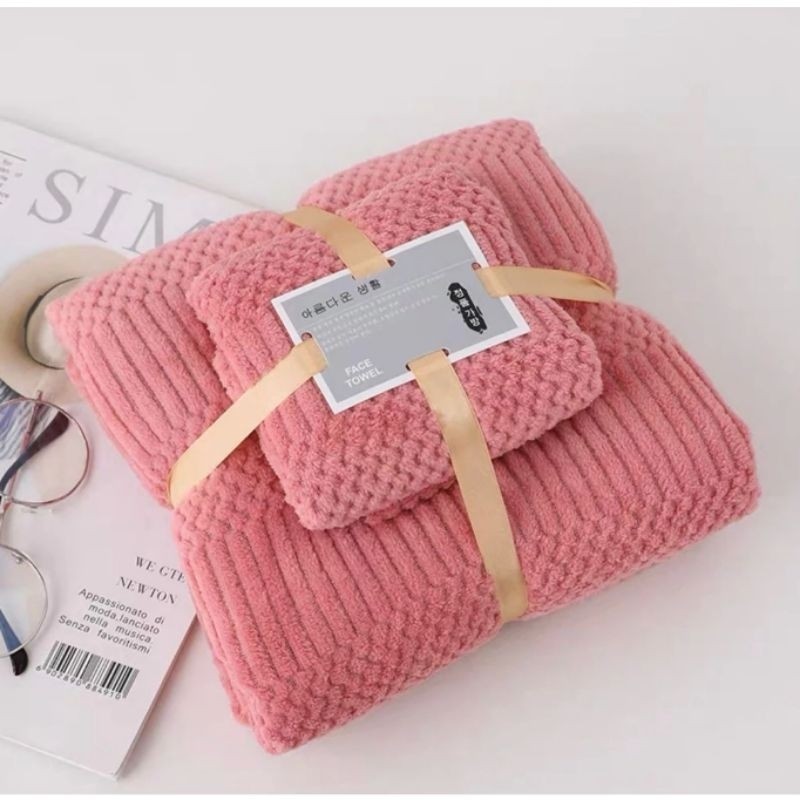 Bekalkusby Handuk Towel Dewasa Anak 2In1 Garis Zigzag 1124