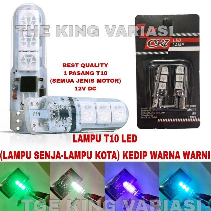 LAMPU SENJA MOTOR T10 KEDIP RGB/LAMPU KOTA LED T10 KEDIP/ LAMPU LED