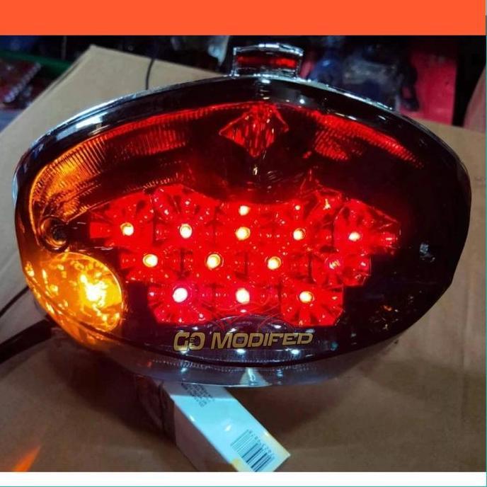 Stoplamp Vixion Old Led + Sein Lampu Belakang Motor Yamaha Vixion Lama Kaca Smoke