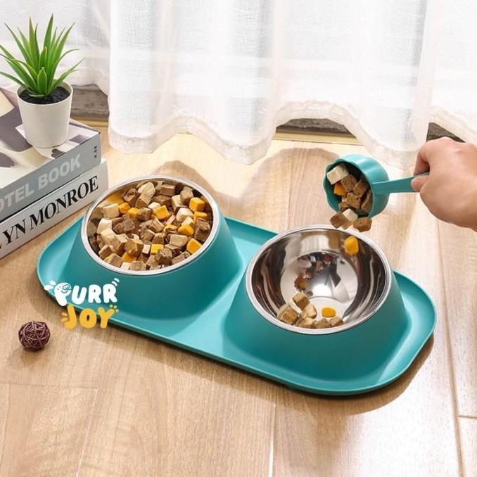 PURRJOY Mangkuk Tempat Makan Minum Anjing Kucing / Pet Double Bowl / Pet Single Bowl / Mangkuk Makan
