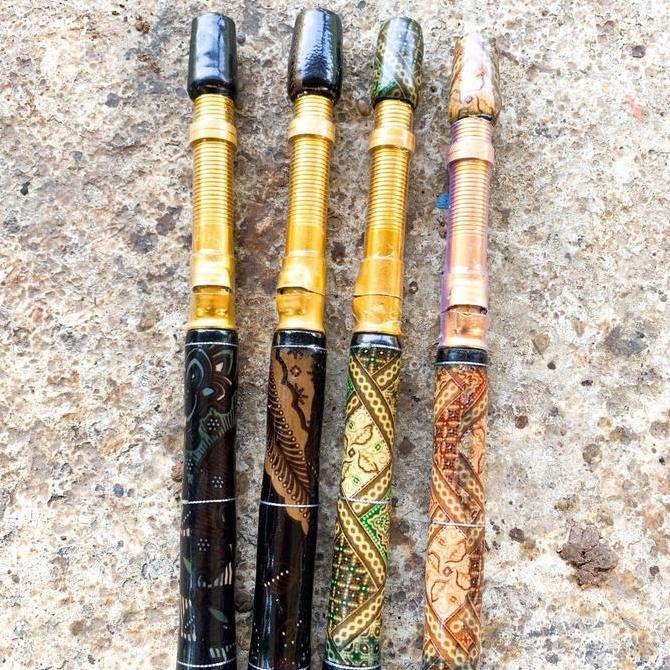 Gagang joran kayu Batik + reel seat alumunium 16 & 18