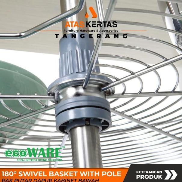 RAK PUTAR KITCHEN SET 180 DERAJAT - RAK DAPUR SUDUT PUTAR STAINLESS - 180 SWIVEL BASKET WITH POLE - 