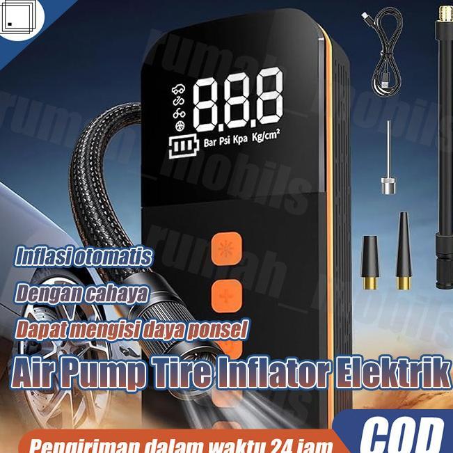 cuci gudang pompa angin ban motor /6000mah /pompa ban mobil portable /air pump tire inflator elektri