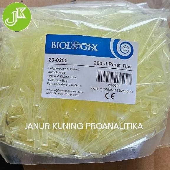 Yellow Tip 200ul, Pipet Tip 200ul, Universal Tip 200ul, Bulk 1000/PK Autoclavable Biologix 20-0200