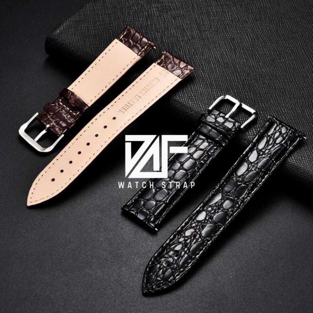 DAF 12MM - 22MM TALI STRAP JAM TANGAN CROCO  MOTIF ALIGATOR BUAYA KULIT ASLI aksesoris jam