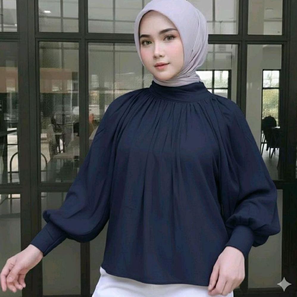 HOT DEALS FASHION LEYA BLOUSE TERBARU LENGAN BALON OVERSIZE TERMURAH LD 120