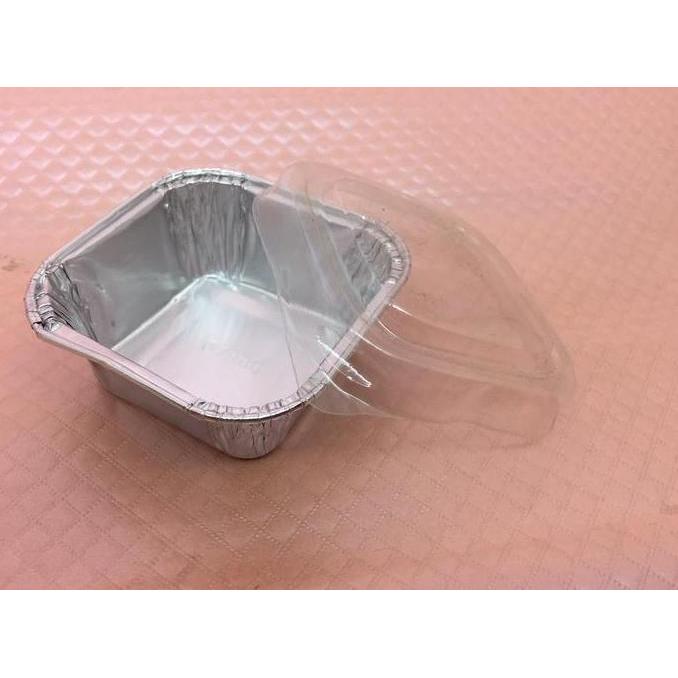 Lansungkirim- Alumunium Foil Tray Ox 100 Dengan Tutup Plastik Bening