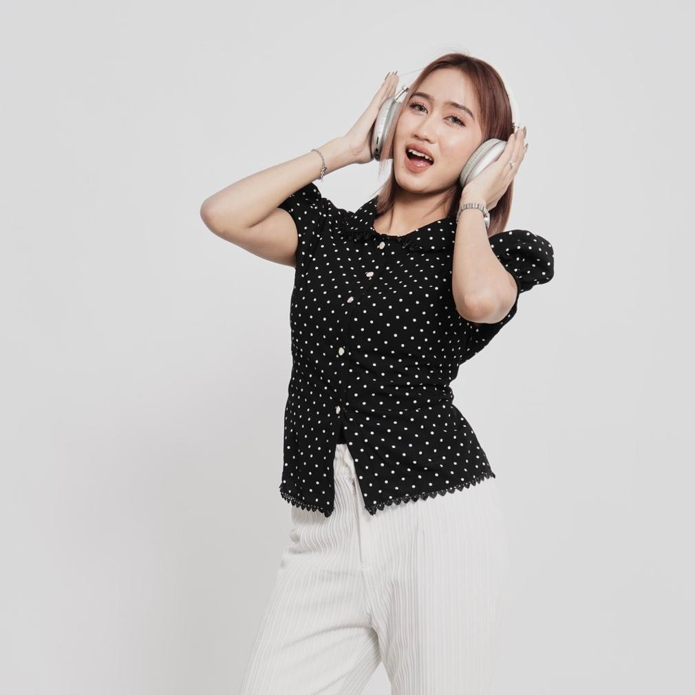 TERBARU BLOUSE TOP POLKADOT CROP BLOUSE ATASAN WANITA | BLOUSE POLKADOT | CROP ATASAN CROP WANITA KE
